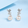 wholesale S925 Sterling Silver Ear Studs Freshwater Pearl Earrings with Moissanite, Designed for Versatile Elegance, Ready for Wholesale-0-0