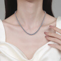 S925 Sterling Silver Full Moissanite Women's Necklace, Luxurious Diamond Design for Layering-0-2