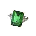 wholesale S925 Silver 10*14 Rectangular Cabochon Emerald Ring for Women, Minimalist and Elegant, Available for Drop Shipping-0-4