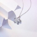 wholesale 925 Sterling Silver Forest-inspired Petal Necklace for Women, Simple and Fresh Sweet Zircon Style, Gift for Girlfriend or Best Friend Collarbone Chain-0-1