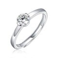 925 Sterling Silver Moissanite Flower Ring, Wholesale-0-3