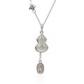 wholesale [999 Silver] Chakra Crystal Gourd Blessing Necklace, Fashionable Niche Minimalist Advanced New Chinese Style "Fu Lu" Collarbone Chain Accessory-0-4