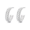 wholesale S925 Sterling Silver C-Shaped Pattern Ear Studs for Healing Ear Piercings, Korean Style Luxury Earrings, Elegant Ear Accessories, Factory Direct-0-4