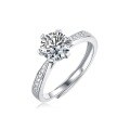 18K Gold-Plated 925 Sterling Silver Micro-Pavé Moissanite Six-Prong Ring Wholesale-0-3