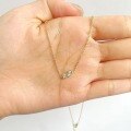 wholesale S925 Sterling Silver Minimalist Leaf Pendant Necklace for Women, Small and Unique Geometric Collarbone Chain Accessory-0-3