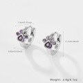 wholesale S925 silver cross-border hot-selling children's stud earrings, small and exquisite luxury colorful zircon earrings, factory direct-0-5