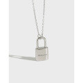 wholesale S925 Sterling Silver Korean Version Unique Heart Lock Pendant Collarbone Necklace Chain Accessory for Students Women's Silver Jewelry-0-0