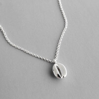 wholesale S925 Sterling Silver HXL201 Korean Style Fashionable and Unique Coffee Bean Short Pendant Collarbone Necklace Versatile Chain Accessory for Women-Silver 925 silver