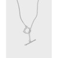 wholesale S925 Sterling Silver 601 Korean Version Ins Minimalist Niche Design Versatile OT Buckle Chain Textured Collarbone Necklace for Women-0-0