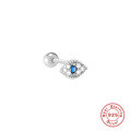 wholesale S925 Sterling Silver Single Evil Eye Stud Earring with Diamond Accents, Cross-Border Hot Seller, Personalized Demon's Eye Cartilage Piercing-0-4