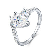 Sterling Silver Customizable Stackable Moissanite Women's Rings-R16050 Mozzarella 7*10+18 tablets  US size 7/Hong Kong size 15