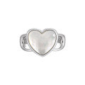 wholesale S925 Sterling Silver 366 Natural Love Mother-of-Pearl Shell Ring for Women, High-End Sense, Small and Personal, Ins-style Heart-shaped Silver Ring-0-5
