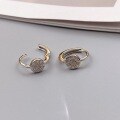 wholesale S925 Sterling Silver Maker's Fashion Roman Micro-Inlaid Round Zircon Ear Clasp, Niche and Stylish Premium Hoop Earrings, a Gift for Female Besties-0-2