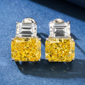 wholesale S925 SilverJewelry 8*10 Imported High-Carbon Diamond Yellow Diamond Earrings Earrings for WomenLuxury for AliExpress Wish-0-2