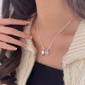 wholesale S925 Sterling Silver Heavy Workmanship Circle Necklace for Women, Korean Spring and Summer New Arrival, High-end Customized Style, Versatile Long Minimalist Chain-0-2