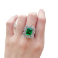 wholesale 925 silver jewelry fashion commuting emerald green zircon vintage bride marquise diamond ring for women-0-4