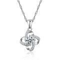 wholesale S925 Sterling Silver Women's Necklace Clavicle Chain Minimalist Four-Leaf Flower Zircon Pendant Cross-Border New Arrival Jewelry Wholesale-0-4