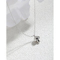 wholesale S925 Sterling Silver Korean Version Ins Minimalist Niche Design Versatile Mushroom Texture Women's Collarbone Necklace-0-1