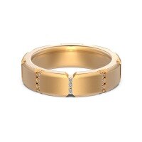 wholesale S925 Sterling Silver Couple Rings Wide Band Brushed Finish High-End Design with Micro-Paved Zirconia Valentine's Day Gift-Champagne DY121210-SX-WH (Male)  Size 11