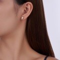 S925 Silver New Cross-Border Gold Fashion Minimalist Ins-Style Versatile Small Premium Stud Earrings-0-2