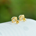wholesale Gold-plated 925 Sterling Silver Inlaid with Natural Hetian Jade Geometric Hexagon Stud Earrings for Women-0-3