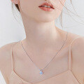 S925 Silver Classic Six-Claw D Color Moissanite 1 Carat Necklace-0-0