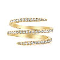 wholesale S925 Sterling Silver Cross-Border Women's Small Ins Fashion Light Luxury Vine Snake Wrap Zircon Ring Silver Jewelry-DY120567-SG-WH 8