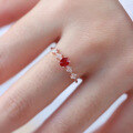 wholesale S925 Sterling Silver Red Elk Fashion Niche Luxury Women's Ring Gift, New Product, Dropshipping-0-2
