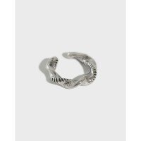 wholesale S925 Sterling Silver 818 Korean Version Ins New Retro Ear Clips for Non-Pierced Ears Convertible Ear Cuffs-Vintage Silver [Single] 925