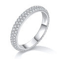 wholesale 18K Gold Plated Sterling Silver Full Moissanite Row Ring for Women, Trendy and Versatile Stackable Ring-0-4