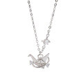 wholesale S925 Sterling Silver Origami Crane Necklace for Women, Elegant and Versatile Collarbone Chain, Minimalist Luxury Design Fashion Pendant-0-4