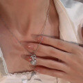 wholesale S925 silver jewelry, luxurious heart pendant necklace, high-end delicate collarbone chain, live-streaming bestseller-0-3