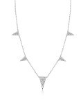 wholesale 925 Sterling Silver Five Triangular Stones in a Row Necklace for Women, Minimalist Collarbone Chain, Independent Site Best-Seller-0-5