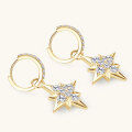 wholesale 925 Sterling Silver European and American Cross-Border Fashion Eight-Pointed Star Moissanite Earrings for Women, Ins-Style Design High-End Earrings-0-2