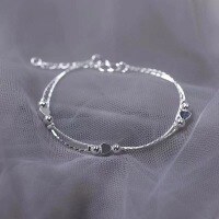 wholesale S925 Silver Women's Heart Bracelet, Minimalist Niche Design, Aloof Style, High Aesthetic, Bohemian Trendy Piece-xb1032-white gold
