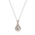 925 Silver Pendant with 05ct Moissanite, Women's Luxurious Moving Heart Necklace-0-3