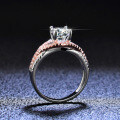 Two-Tone Gold Silver Moissanite Ring for Women-0-1
