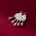 wholesale 999 Silver Exquisite Filigree Lotus Pendant Lock, Niche Design Lotus Peace Lock Pendant Y02141-0-2