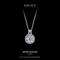 Sterling Silver Moissanite Necklace, Waterdrop Pendant, Light Luxury Design-0-4