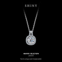 Sterling Silver Moissanite Necklace, Waterdrop Pendant, Light Luxury Design-S925 sterling silver + 1 carat moissanite
