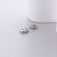 wholesale 925 Sterling Silver Minimalist Circle Earrings Women's Ins Fashion Versatile-E1638E-White Gold (Medium)  925 Silver