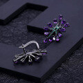 wholesale 925 Silver Designer Natural Amethyst Earrings, Starry Sky Sparkle High-End Banquet Jewelry Earrings-0-3
