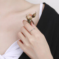 wholesale S925 Sterling Silver Korean Style Ins Minimalist Twist English "Luck" Versatile Open Ring-0-2
