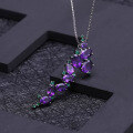 wholesale S925 Silver Italian Craftsmanship Designer Luxury Pendant with Natural Amethyst Necklace-0-1