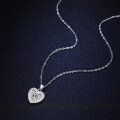 Sterling Silver Pendant with 1ct Moissanite Heart Necklace-0-1