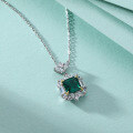 wholesale S925 Sterling Silver Women's High-end Gemstone Green Jewelry Pendant Cross-border Hot Seller Necklace-0-3