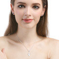 wholesale S925 Sterling Silver Rhinestone Angel Pendant Necklace, Korean Style Fashion Collarbone Chain for Women-0-3