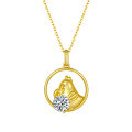 wholesale S925 silver Year of the Tiger pendant with 1-carat moissanite, Q-version cartoon zodiac necklace pendant-0-14