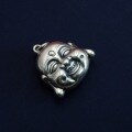 wholesale 990 Sterling Silver Retro Maitreya Buddha Laughing Buddha Head Pendant, Pure Silver Handmade DIY Keychain Car Accessory Ornament-0-0
