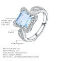 wholesale S925 Silver Luxury Fashion Natural Topaz Ring, Personalized High-End Square Natural Gemstone Ring-0-1